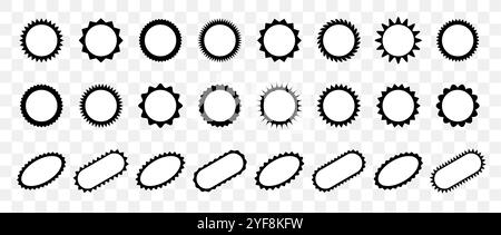 Starburst Preis. Schwarze Verkaufs- und Rabattaufkleber. Sammlung von Werbetags. Abbildung des isolierten Vektors auf transparentem Hintergrund Stock Vektor