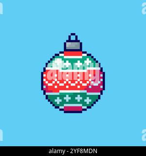 Pixel Art Christmas Ball Spiel Asset Design Stock Vektor