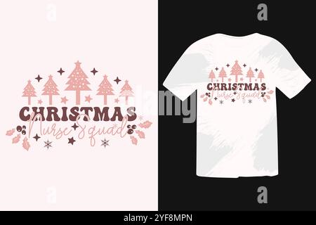 Weihnachtliches T-Shirt-Design, Typografie-Zitat mit weihnachtlichem Schriftzug Stock Vektor