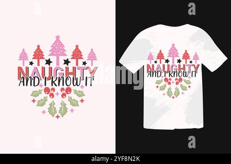 Weihnachtliches T-Shirt-Design, Typografie-Zitat mit weihnachtlichem Schriftzug Stock Vektor