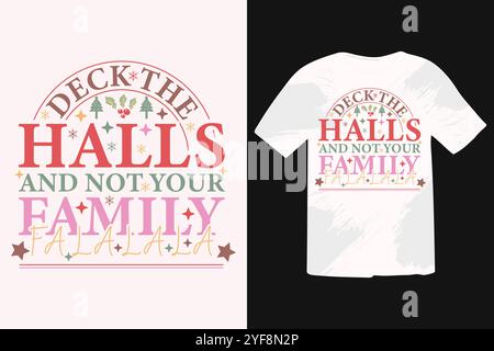Weihnachtliches T-Shirt-Design, Typografie-Zitat mit weihnachtlichem Schriftzug Stock Vektor