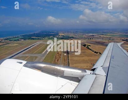 Der Blick auf den Flughafen in Rom, Italien Stockfoto