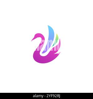 Vektor-Illustration Des Schwanenlogos. Swan Icon Design Stock Vektor