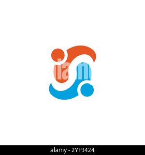 Letter S People Connect Logo Design Stock Vektor