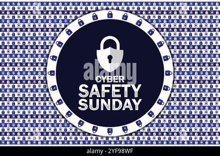 Cyber Safety Sunday Moderne Illustration. Geeignet für Grußkarten, Poster und Banner Stock Vektor