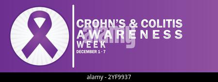 Crohn- und Colitis-Sensibilisierungswoche. 1. - 7. Dezember. Geeignet für Grußkarten, Poster und Banner. Moderne Illustration. Stock Vektor