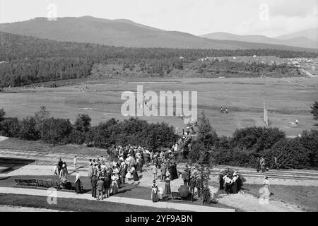 Zwischen 1890 und 1901 spielen Sie Golf in Mount Pleasant House, Bretton Woods, New Hampshire, White Mountains. Stockfoto