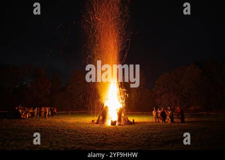 Roman Fort, Wicker Man, Event, Auxilia, Holt, Nordwales, Vereinigtes Königreich. Stockfoto