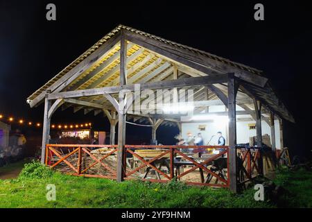 Roman Fort, Wicker Man, Event, Auxilia, Holt, Nordwales, Vereinigtes Königreich. Stockfoto