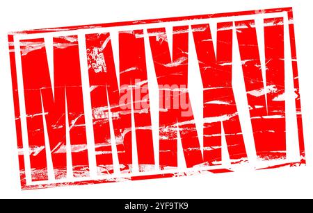 Digitales Composite. Roter Gummistempel für das Jahr 2025 in römischen Zahlen. MMXXV Stockfoto