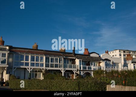 Strandanlagen in Bexhill on Sea, East Sussex im Spätherbst Stockfoto