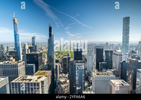 New York City USA Downtown Manhattan City mit Blick auf den Central Park Stockfoto