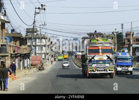 Kathmandu, Nepal, 16. März 2020: Stadtbild und überfüllte Straßen der Stadt Kathmandu Nepal Asien, Asien Stockfoto