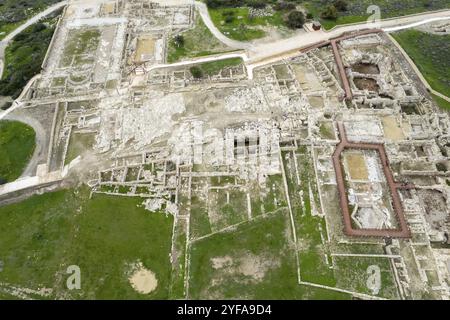 Drohnen-Landschaft von kourion archäologischen antiken Ort, Limassol Bezirk, Zypern, Europa Stockfoto