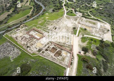 Drohnen-Landschaft von kourion archäologischen antiken Ort, Limassol Bezirk, Zypern, Europa Stockfoto