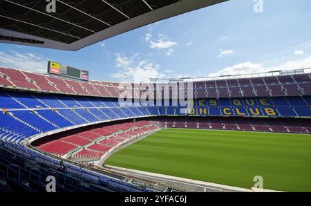 Barcelona, Spanien ? August: Barcelonas berühmtes Fußballteam Camp Nou Stadium während einer Stadiontour am 6. August 2012 in Barcelona, Spanien, Europa Stockfoto