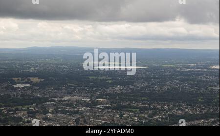 Stadtbild von London die Hauptstadt des vereinigten Königreichs aus der Luft. Luftlandschaften von london aus dem Flugzeug Stockfoto