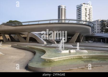 Nikosia Zypern März 22 2021: Die moderne und futuristische Architektur des Eleftheria Platzes in Nikosia, der Hauptstadt Zyperns Stockfoto