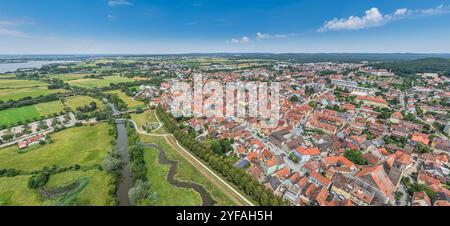 Sommer auf der Altmühl bei Gunzenhausen im fränkischen Seenland Stockfoto