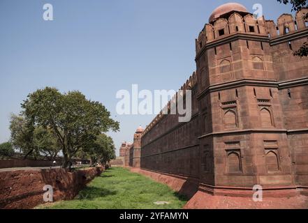 Wahrzeichen und malerischen Roten Fort in Neu Delhi in Indien Stockfoto