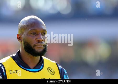 Romelu Lukaku vom SSC Napoli vor dem Fußballspiel der Serie A zwischen dem SSC Napoli und Atalanta BC im Diego Armando Maradona Stadion in Neapel (Italien) am 3. November 2024. Stockfoto