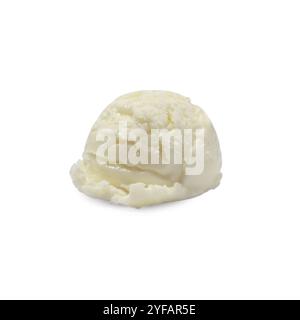Löffel leckeres Eis isoliert auf weiß Stockfoto