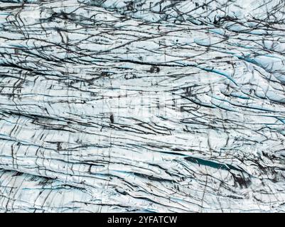 Ariela-Blick auf den Svinafellsjökull-Gletscher und die Lagune im südlichen Iceeland Stockfoto