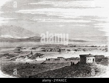 Los Angeles, Kalifornien, während der Expedition von Balduin Möllhausen nach Amerika, 1853–1854. Aus Le Tour du Monde, veröffentlicht Paris, 1860. Stockfoto