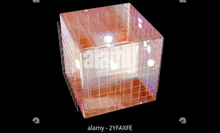 3D-Glaswürfel. Computer generiert Stockfoto