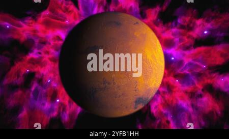 Planet Mars mit Nebel. Elemente dieses Bildes, bereitgestellt von der NASA Stockfoto