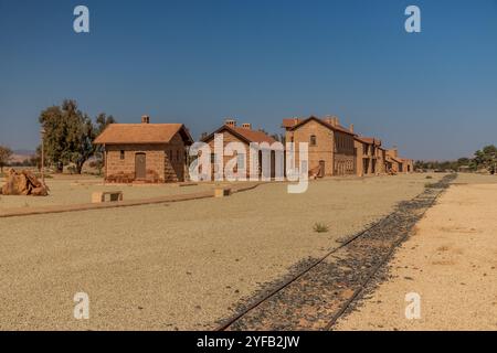 Bahnhof der ehemaligen Hejaz-Eisenbahn in der Nähe von Al Ula, Saudi-Arabien Stockfoto