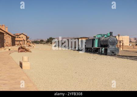 Bahnhof der ehemaligen Hejaz-Eisenbahn in der Nähe von Al Ula, Saudi-Arabien Stockfoto