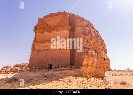 Qasr al Farid (einsame Burg) Grab in Hegra (Mada'in Salih) in der Nähe von Al Ula, Saudi-Arabien Stockfoto