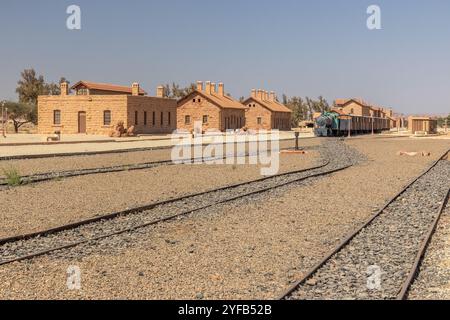 Bahnhof der ehemaligen Hejaz-Eisenbahn in der Nähe von Al Ula, Saudi-Arabien Stockfoto