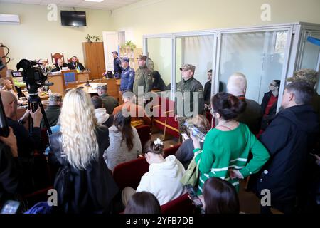 Nicht exklusiv: IWANO-FRANKIWSK, UKRAINE - 1. NOVEMBER 2024 - Eine Verhandlung vor dem Stadtgericht Iwano-Frankiwsk in der Rechtssache Dmytro Kusnietsov läuft, Stockfoto