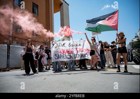 ProPal-Protest an der Römischen Universität Stockfoto