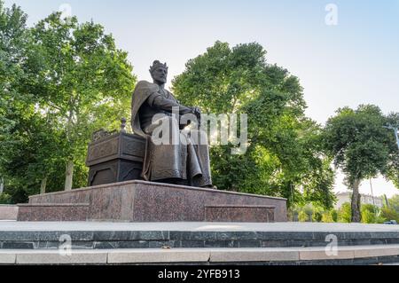 Statue von Amir Timur (Tamerlane) in Samarkand, Usbekistan Stockfoto