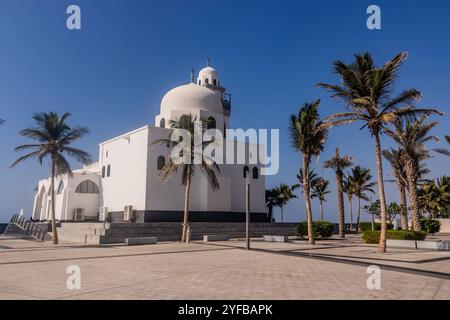 Inselmoschee an der Corniche Promenade in Dschidda, Saudi-Arabien Stockfoto