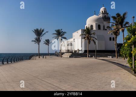 Inselmoschee an der Corniche Promenade in Dschidda, Saudi-Arabien Stockfoto