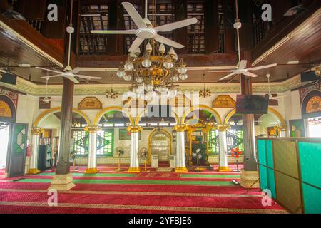 Kampung Kling Moschee (Masjid Kampung Kling) in der Jalan Tukang EMAS Street im Stadtzentrum von Melaka, Malaysia. Historische Städte in der Straße von Malakka Stockfoto