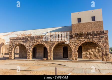 Ehemaliger Bahnhof der Hijaz-Eisenbahn in Tabuk, Saudi-Arabien Stockfoto