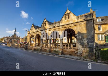 Die 400 Jahre alte Markthalle, Chipping Campden, Cotswolds AONB, Gloucestershire Stockfoto