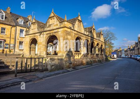 Die 400 Jahre alte Markthalle, Chipping Campden, Cotswolds AONB, Gloucestershire Stockfoto