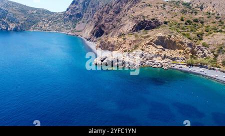 Vulkanstrand Mavra Volia Emporios auf der Insel Chios Stockfoto