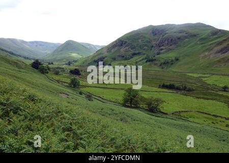 Upper Martindale und die Wainwrights „The NAB“ & „Beda Fell“ von The Path to Steel Knotts, Lake District National Park, Cumbria, England, Großbritannien. Stockfoto