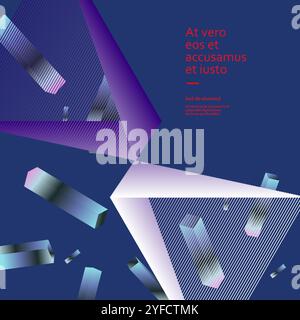 Buntes abstraktes Dreieck in modernem Stil auf dunklem Hintergrund. Trendige Vektor-Illustration, Linienart-Stil. Abstrakte geometrische Form Stock Vektor