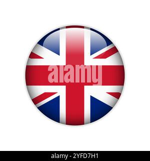 Flagge Großbritannien auf eine Schaltfläche. Vektor Stock Vektor