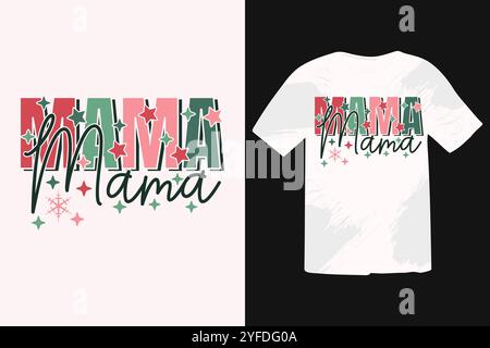 Weihnachts-T-Shirt-Design, typografisches Zitat mit Weihnachtsbuchstaben Stock Vektor