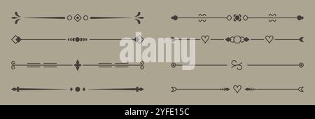 Klassisches Set mit dekorativen Trennelementen und Linienrändern. Vintage Scrolls und Dekorative Swirls Kollektion. Abbildung Des Isolierten Vektors Stock Vektor