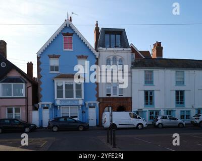 Häuser in der King Street Aldeburgh Suffolk Stockfoto